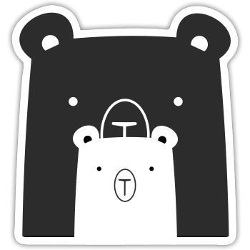 Bear Bear Polar Bear Brown Bear I Gift Idea - Sticker size S (10 x 10 cm) - white matte - Front