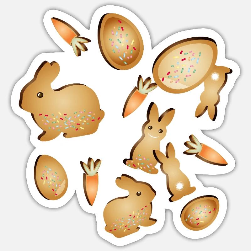 Easter Cookie Cookie Motifs Set with Bunny & Egg Sticker size S (10 x 10 cm)