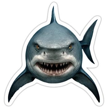 Hai Haifisch Kostüm Ozean Meerestier gefährlich - Sticker Größe S (10 x 10 cm) - Mattweiß - Vorne