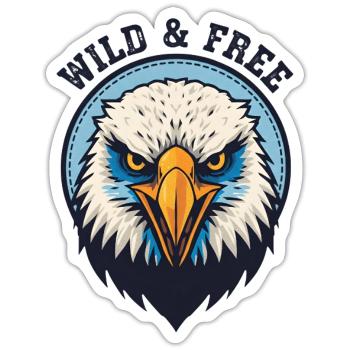 Wilder und Freier Adler - Sticker Größe S (10 x 10 cm) - Mattweiß - Vorne