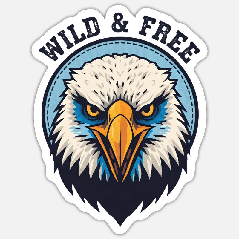 Wild and Free Eagle Sticker size S (10 x 10 cm)