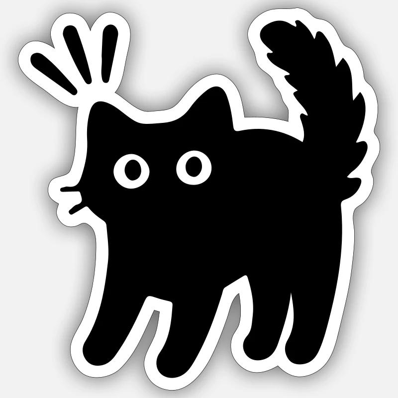 Chat Chat - Sticker taille S (10 x 10 cm) - blanc mat
