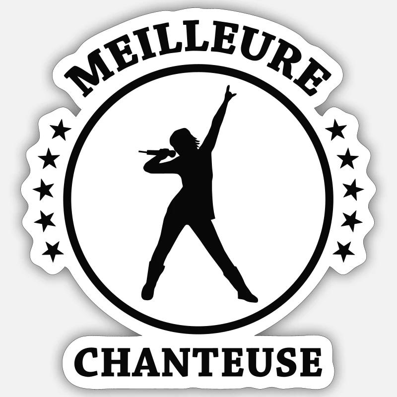 Meilleure chanteuse – talent voix exceptionnelle  - Sticker taille S (10 x 10 cm) - blanc mat