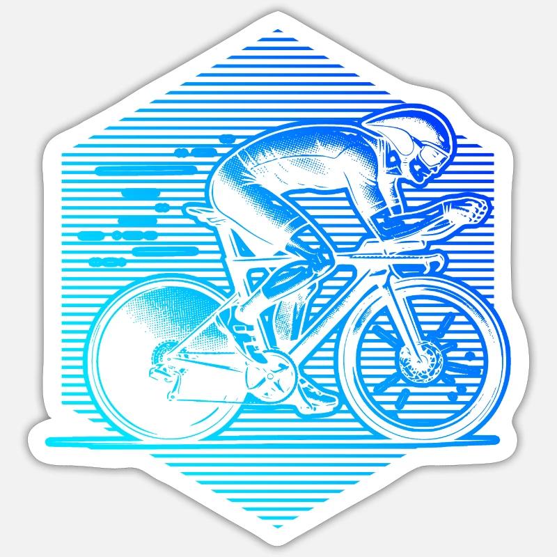 Neon-Sprint Radrennfahrer - Sticker Größe S (10 x 10 cm) - Mattweiß