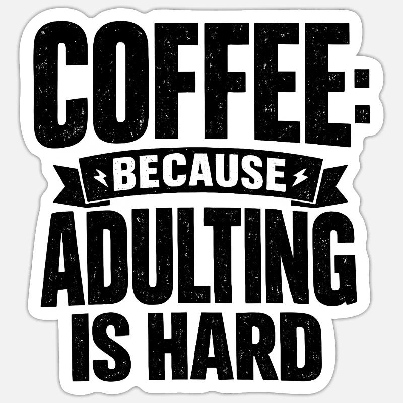 Coffee because Murder is wrong Kaffee retro Sticker Größe S (10 x 10 cm)