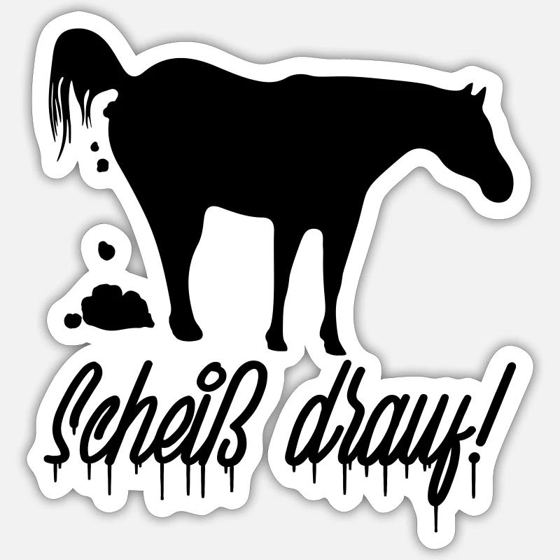 scheiss_drauf - Sticker taille S (10 x 10 cm) - blanc mat