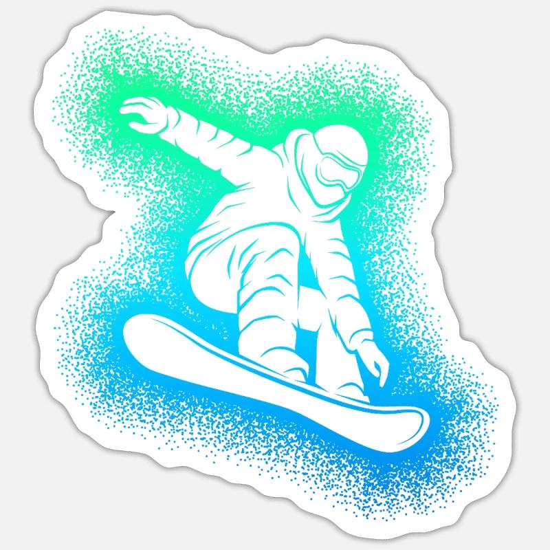 Snowboard Snowboarder Snowboarding - Sticker size S (10 x 10 cm) - white matte