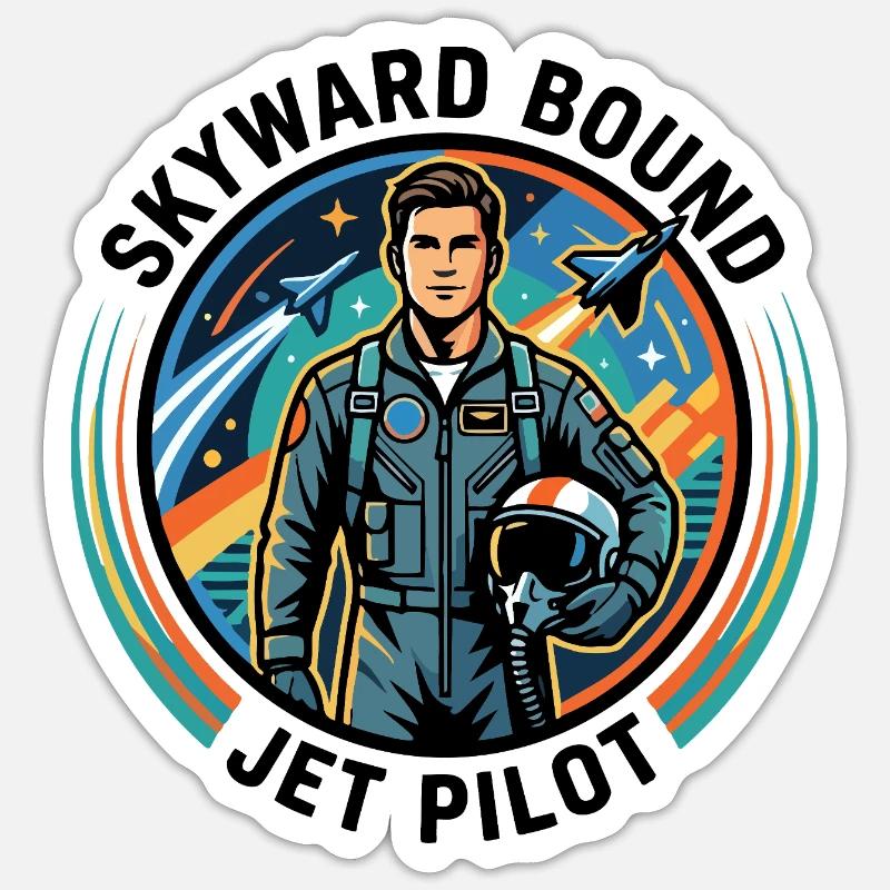 Jet Pilot Logo - Sticker Größe S (10 x 10 cm) - Mattweiß