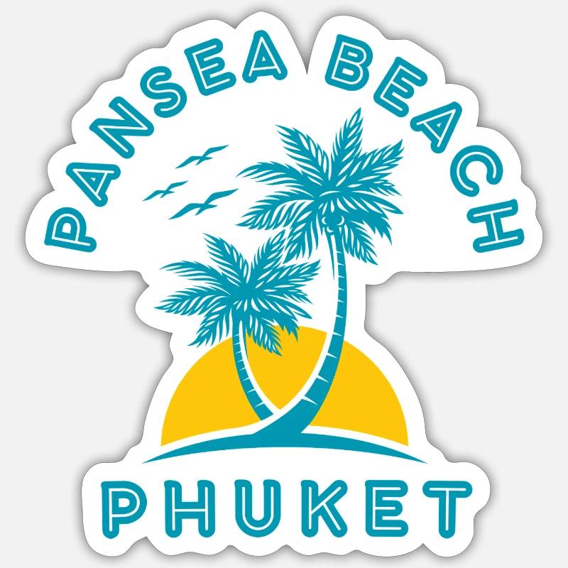 Phuket Beach Palms Sunset Sticker size S (10 x 10 cm)