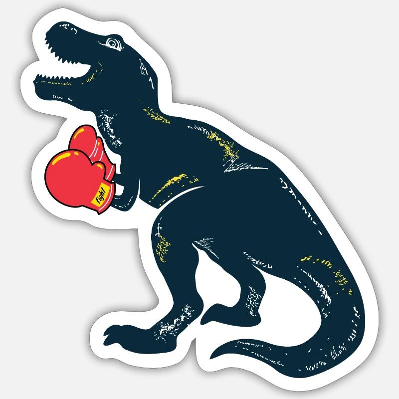 Dino Boxer Rex Sticker size S (10 x 10 cm)