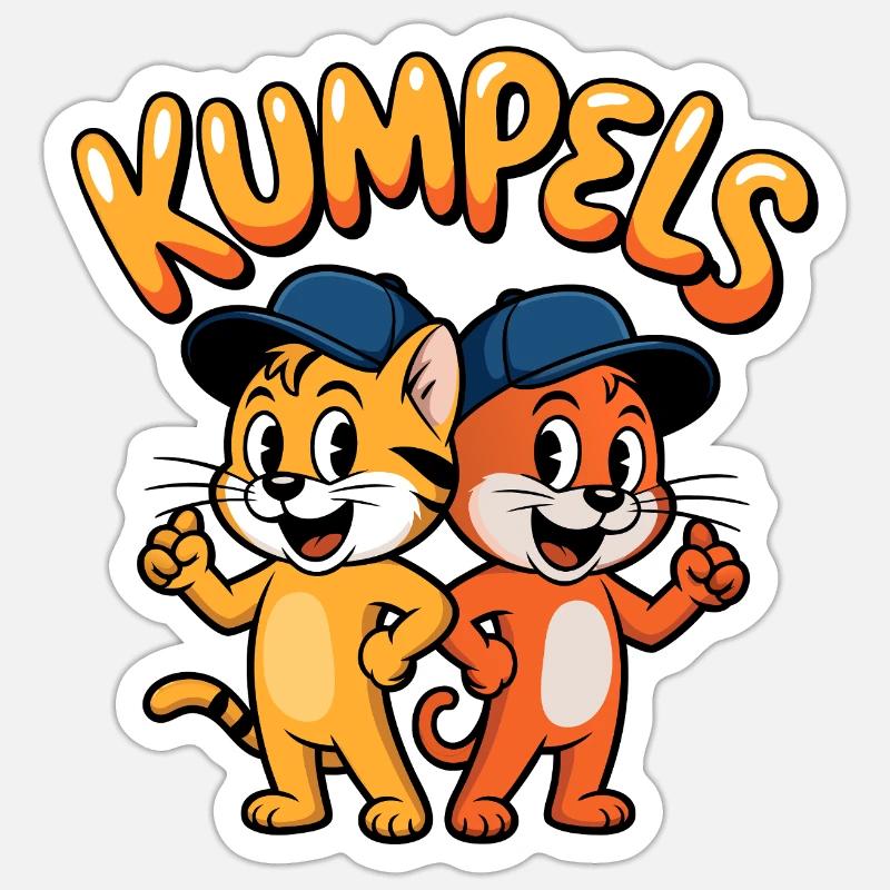 Duo Chat Pote Sticker taille S (10 x 10 cm)