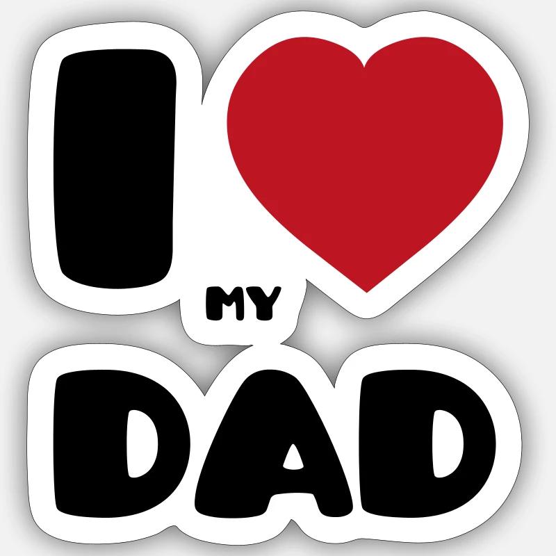J’aime mon papa - Sticker taille S (10 x 10 cm) - blanc mat