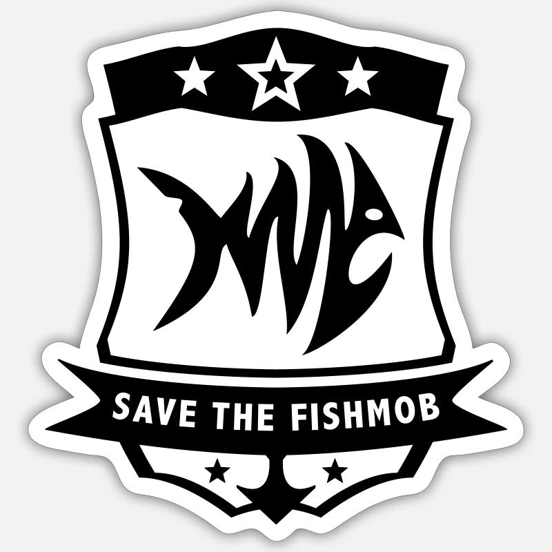 Save the fish mob - Sticker size S (10 x 10 cm) - white matte
