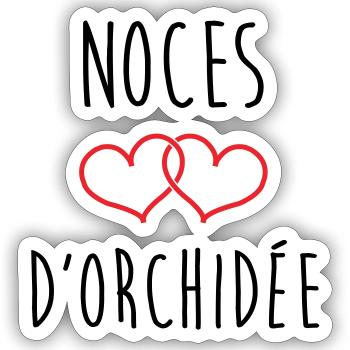 Orchid Wedding 55 years of marriage - Sticker size S (10 x 10 cm) - white matte - Front
