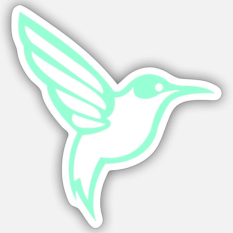 Kolibri Vogel - Sticker Größe S (10 x 10 cm) - Mattweiß
