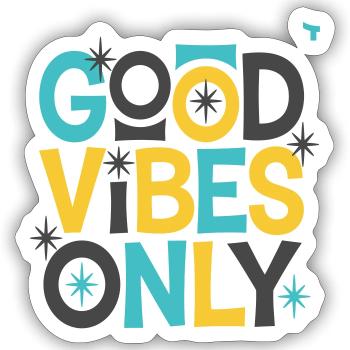 Bonnes Vibrations Uniquement ! - Sticker size S (10 x 10 cm) - white matte - Front