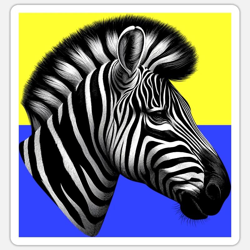 Zebra - Sticker Größe S (10 x 10 cm) - Mattweiß
