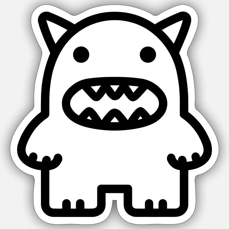 monster - Sticker size S (10 x 10 cm) - white matte