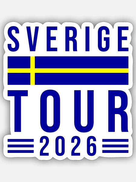 Sverige Tour 2026 - Sticker Größe S (10 x 10 cm) - Mattweiß