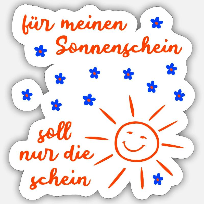 Sonnenschein  - Sticker Größe S (10 x 10 cm) - Mattweiß