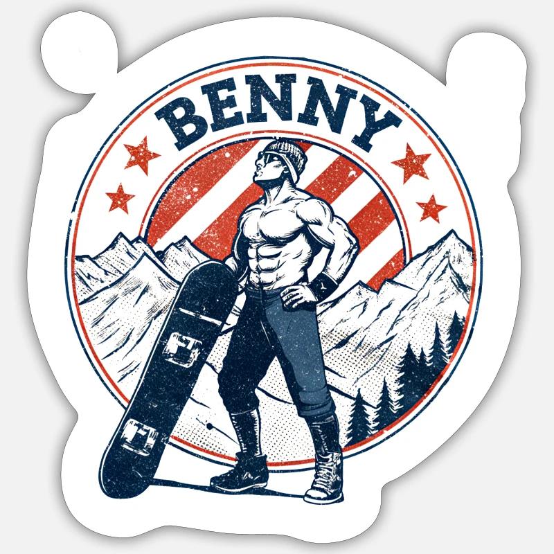 Benny, look vintage Sticker taille S (10 x 10 cm)