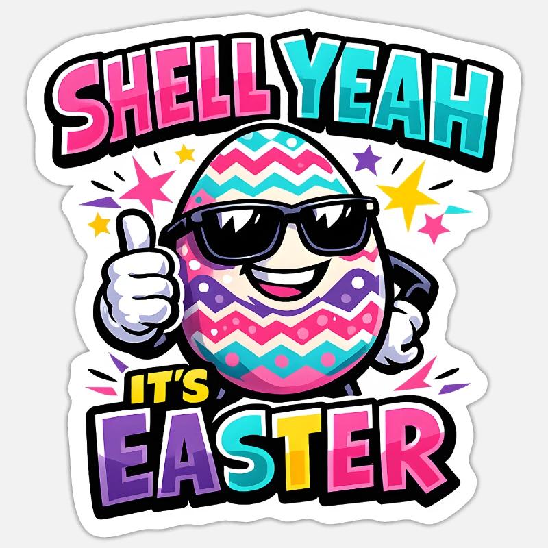 Hell Yeah It's Easter - Sticker Größe S (10 x 10 cm) - Mattweiß