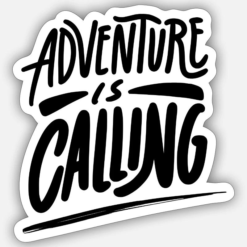 Adventure is calling - Sticker Größe S (10 x 10 cm) - Mattweiß
