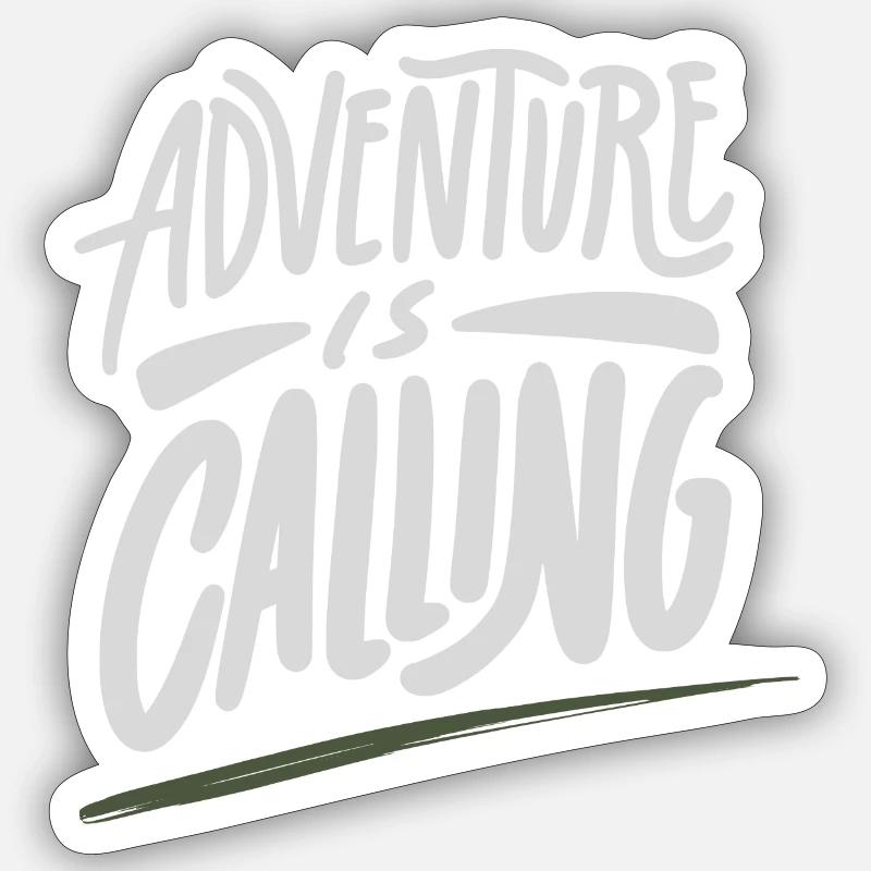 Adventure is calling - Sticker Größe S (10 x 10 cm) - Mattweiß