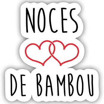 Bambushochzeit 79 Jahre Ehe - Sticker Größe S (10 x 10 cm) - Mattweiß - Vorne