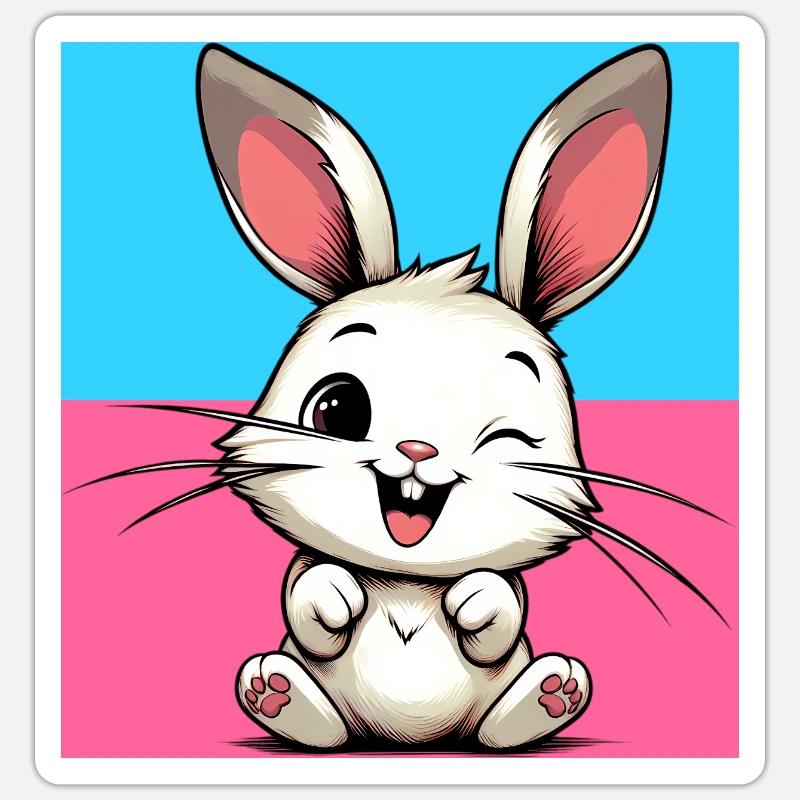 rabbit - Sticker size S (10 x 10 cm) - white matte