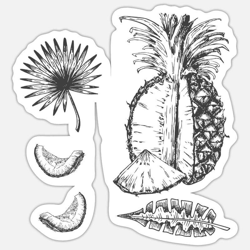 Pineapple - Sticker size S (10 x 10 cm) - white matte