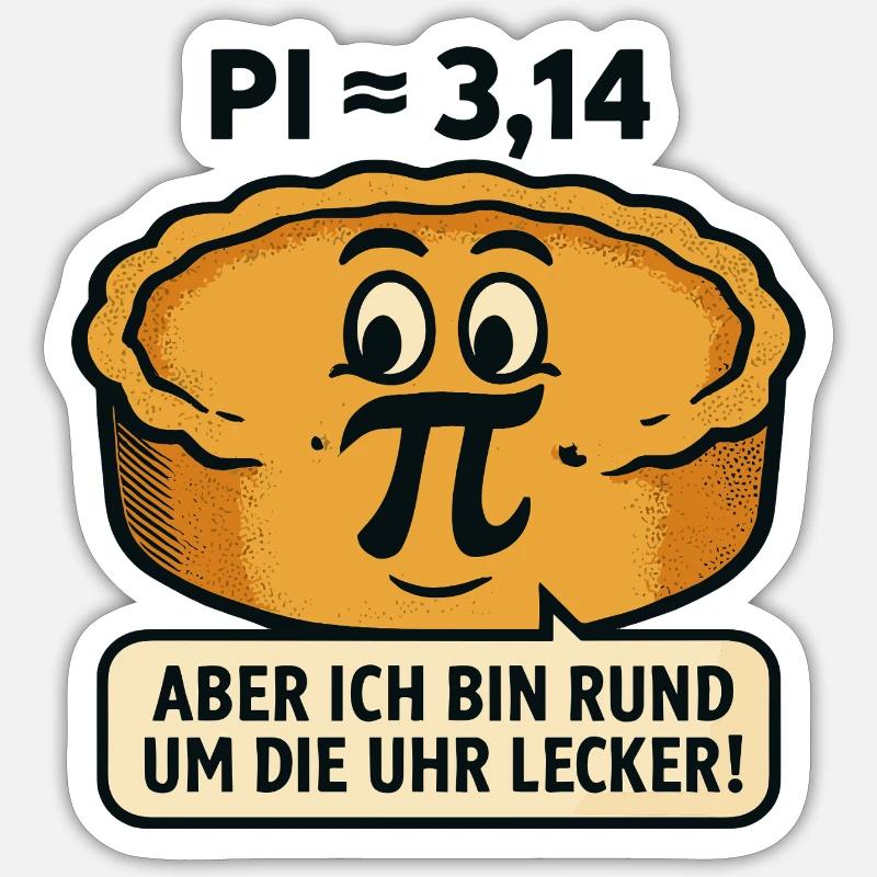Pi-Day-Mathe-Kuchen - Sticker Größe S (10 x 10 cm) - Mattweiß