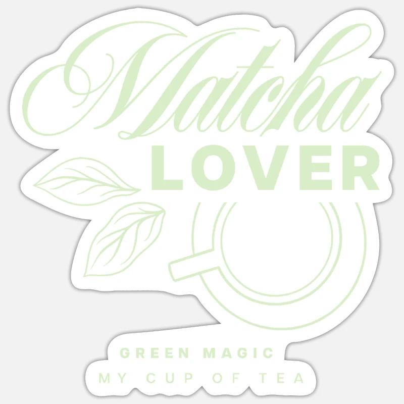 Matcha Lover Tea Design - Sticker size S (10 x 10 cm) - white matte