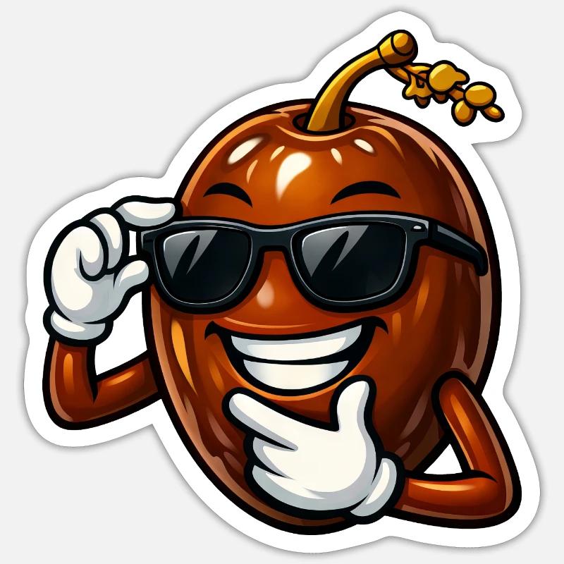 Cool Date Cartoon Comic Fruit Arabic Fruit Sticker size S (10 x 10 cm)