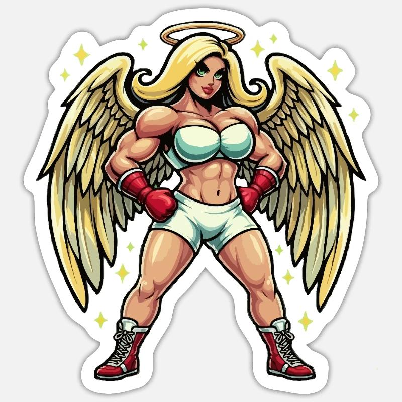 Schutzengel - Sticker Größe S (10 x 10 cm) - Mattweiß