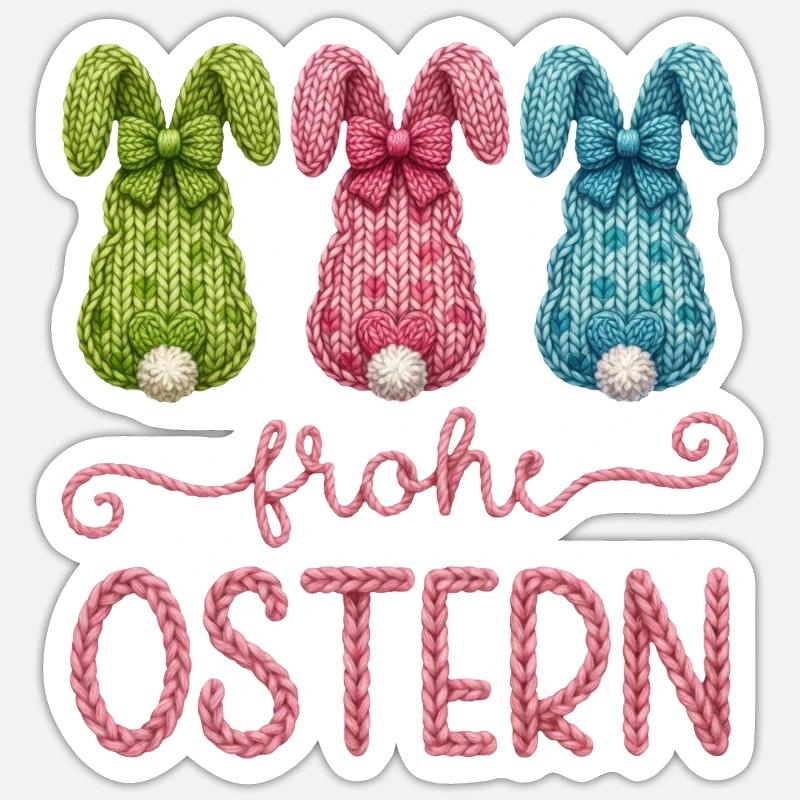 Frohe Ostern - Sticker Größe S (10 x 10 cm) - Mattweiß
