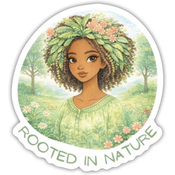 Une femme enracinée dans la Nature - Sticker taille S (10 x 10 cm) - blanc mat - Devant