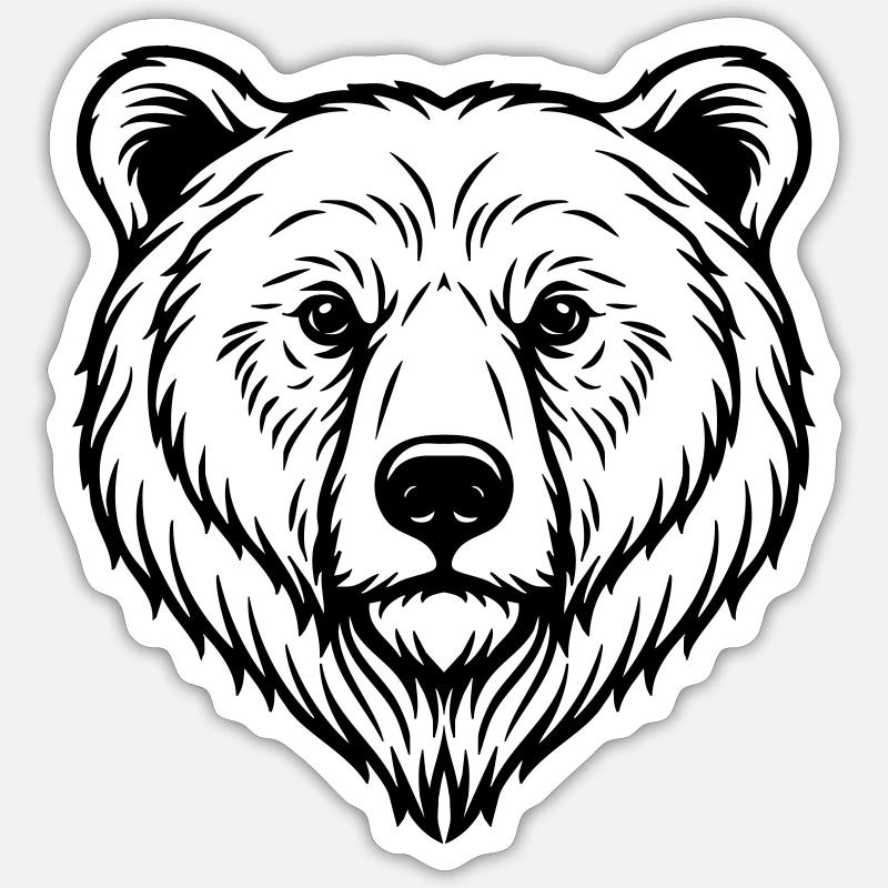 Bear Illustration - Sticker size S (10 x 10 cm) - white matte