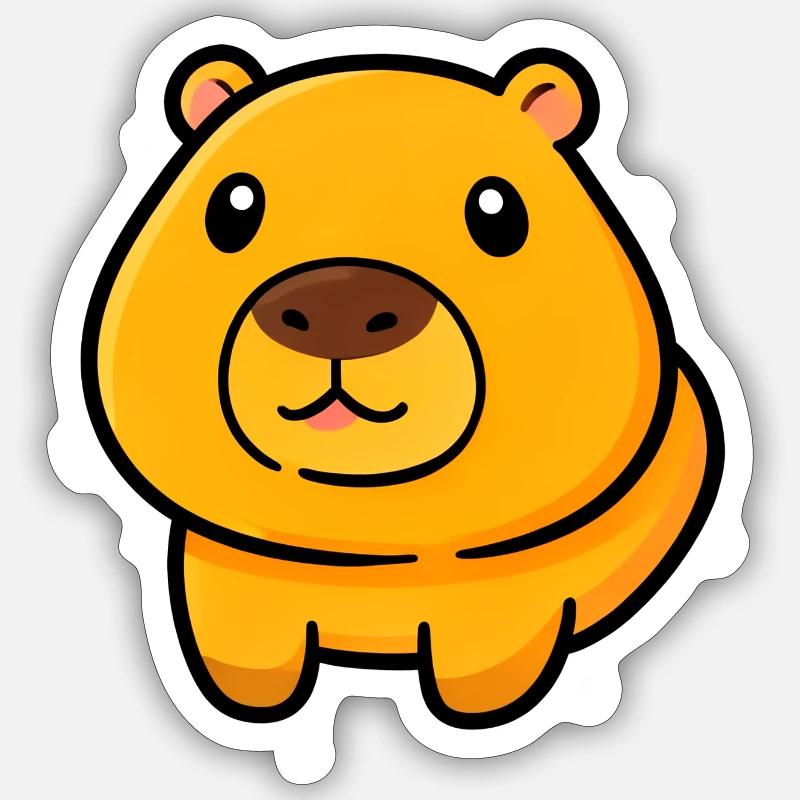 Maskottchen-Illustration des pummeligen Bären - Sticker Größe S (10 x 10 cm) - Mattweiß