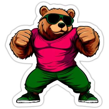 Bären Fitness - Sticker Größe S (10 x 10 cm) - Mattweiß - Vorne