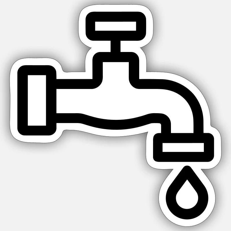 Klopfen - Sticker Größe S (10 x 10 cm) - Mattweiß