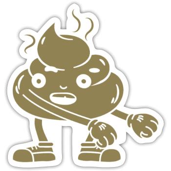 Danse drôle de tas de caca - Sticker taille S (10 x 10 cm) - blanc mat - Devant