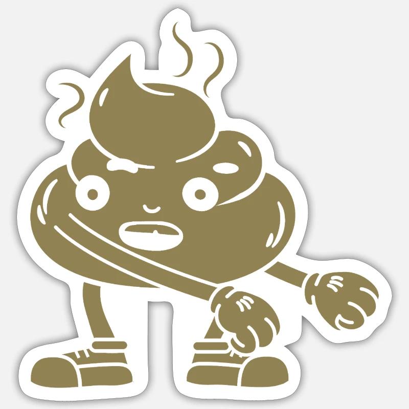 Danse drôle de tas de caca Sticker taille S (10 x 10 cm)