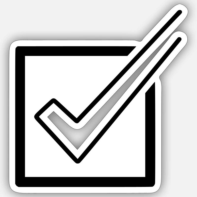 Liste de contrôle Boîte à cocher terminée Sticker taille S (10 x 10 cm)