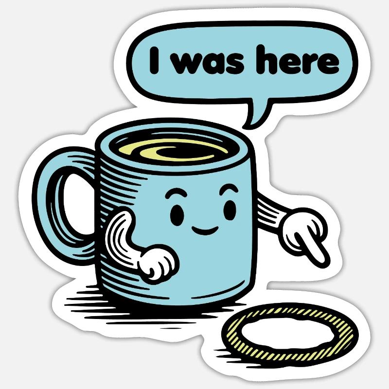 Diction de Lusitger Coffee - Sticker taille S (10 x 10 cm) - blanc mat