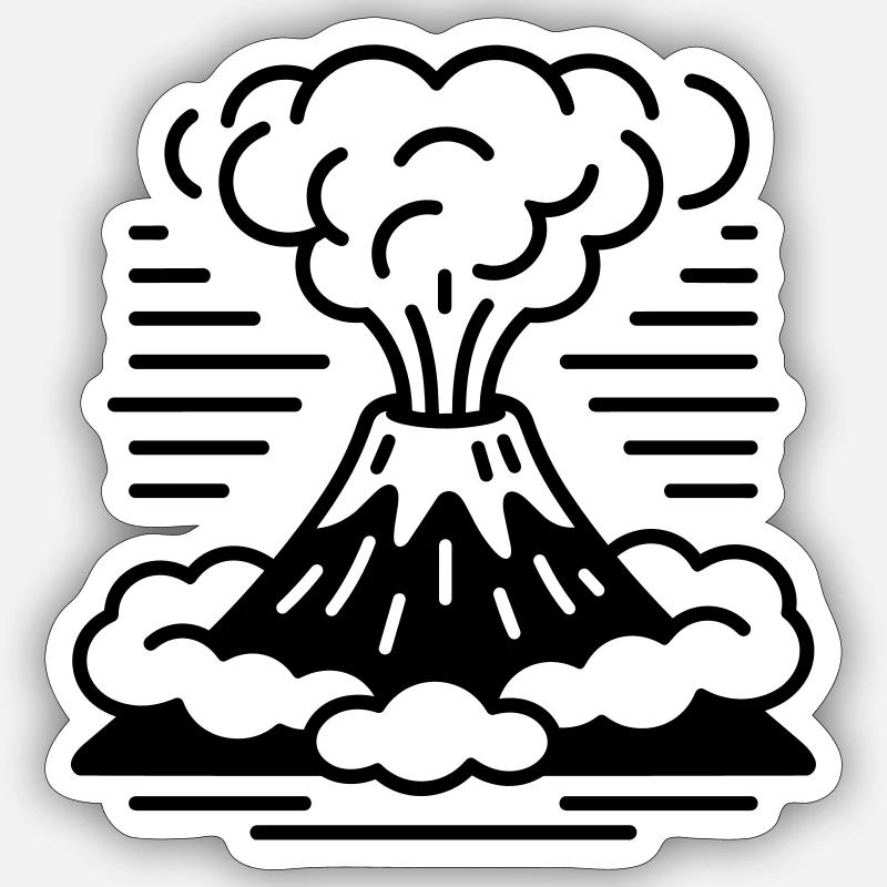 Vulkan - Sticker Größe S (10 x 10 cm) - Mattweiß