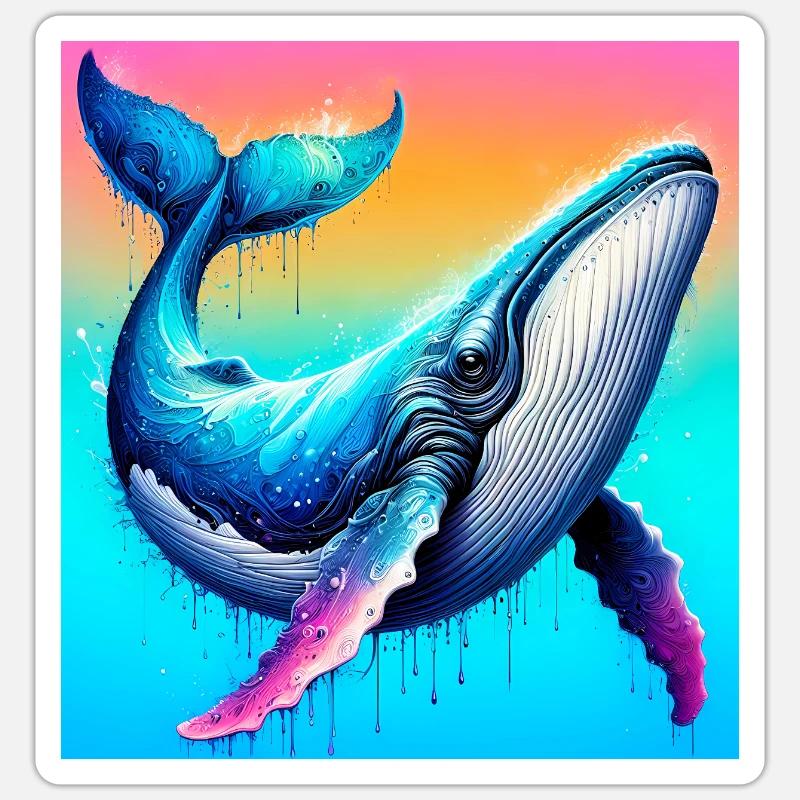 whale - Sticker size S (10 x 10 cm) - white matte
