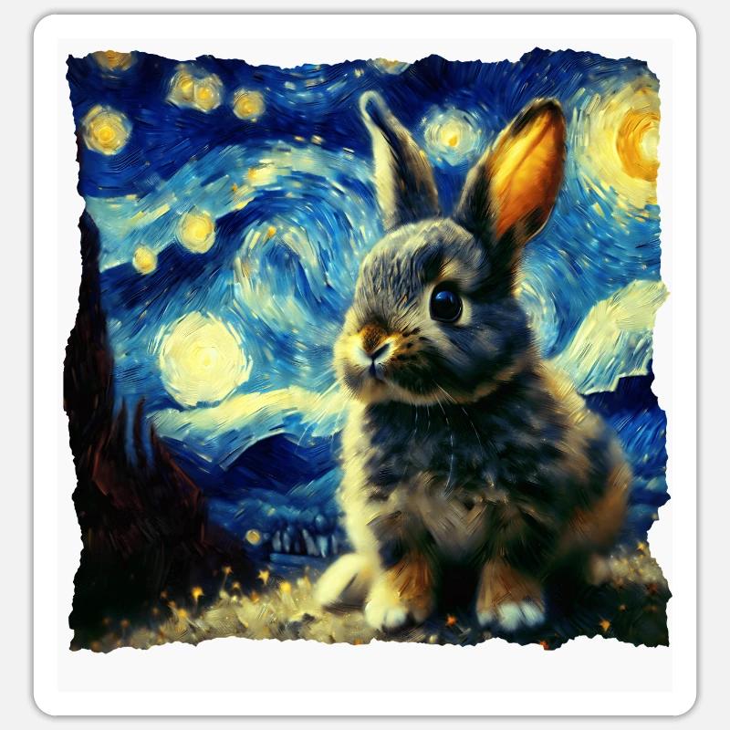Starry sky style rabbit Sticker size S (10 x 10 cm)