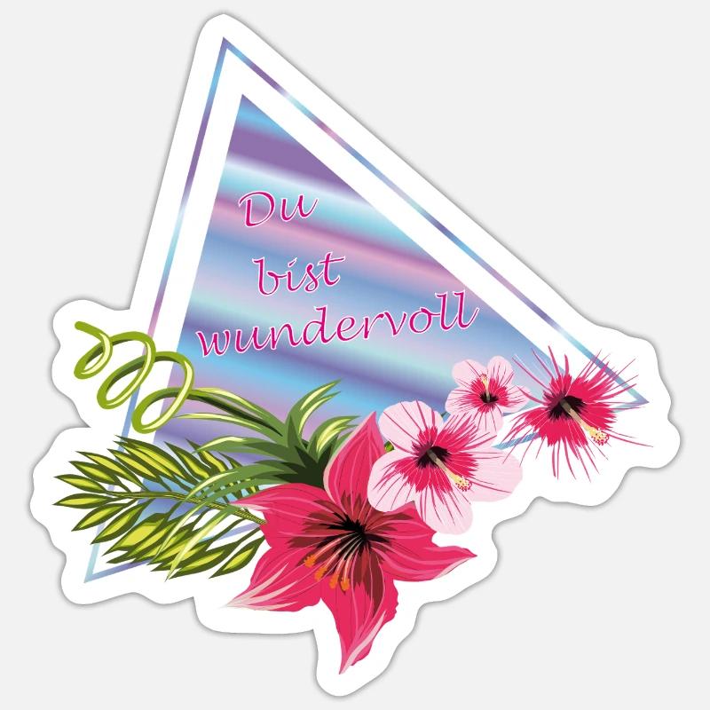Du bist wundervoll  - Sticker Größe S (10 x 10 cm) - Mattweiß