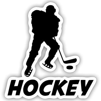 Hockey - Sticker size S (10 x 10 cm) - white matte - Front